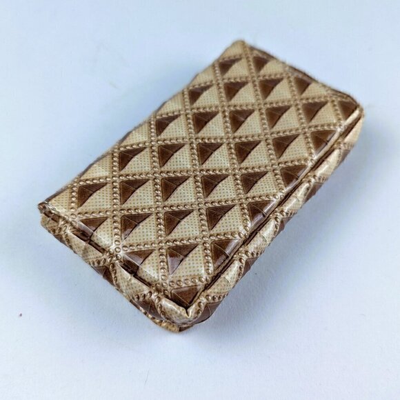 Brown/Gold Geometric Business Card Holder - Picture 3 of 4